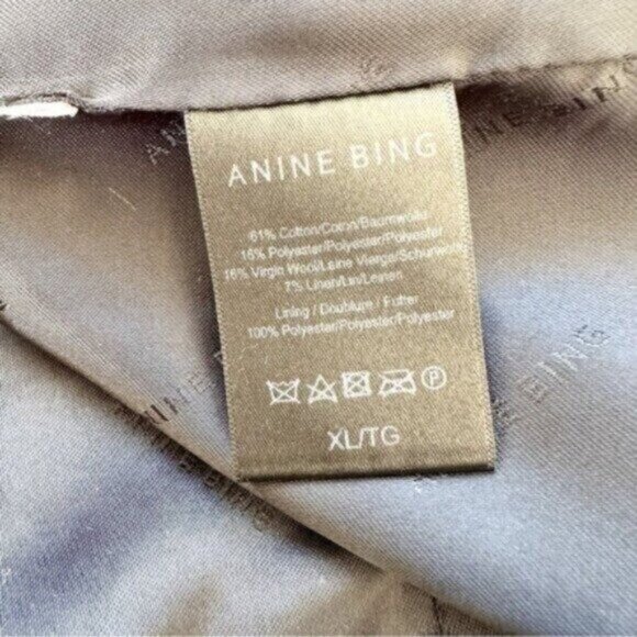 Anine Bing Diana Houndstooth Plaid Black Tan Double Breasted Blazer Size XL - Picture 13 of 14